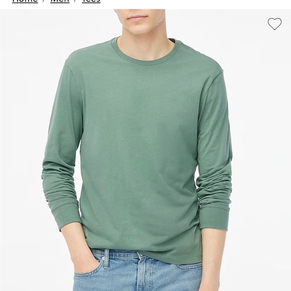 J crew long sleeved jersey tee Dark Eucalyptus - Picture 2 of 3